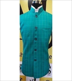 Mens Check Half Jodhpuri Jacket