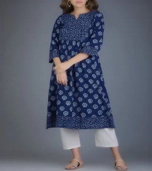Cotton Dabu Print Palazzo Suit