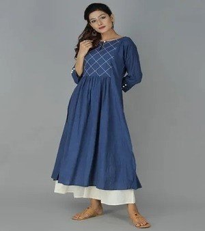 Cotton Anarkali Palazzo Suit