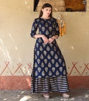 Stitched Rayon Palazzo Suit