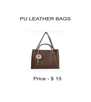 Pu Leather Handbag Brown Colour