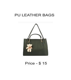 Pu Leather Bags Black Colour