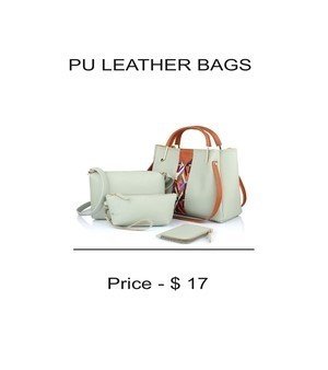 Light Green Colour Pu Leather Bags