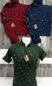 Mens Cotton Twill Printed Shirts