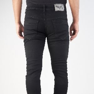 Mens Black Satin Jeans
