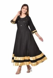 Ladies Black Anarkali Kurti Set
