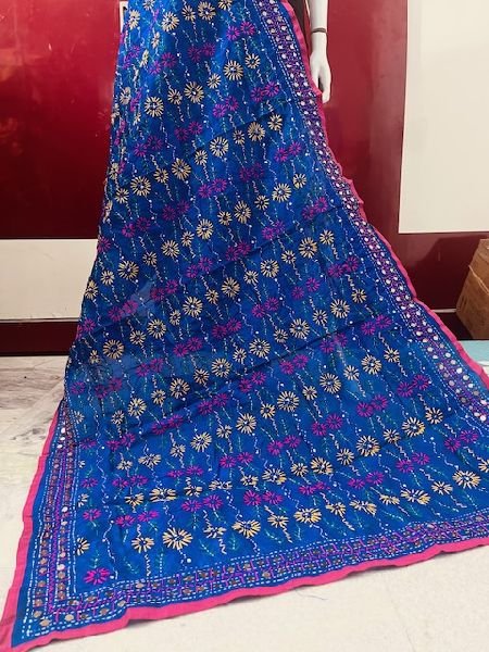 Chanderi Silk Phulkari Dupatta