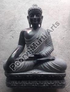 Black Marble Buddha Statue