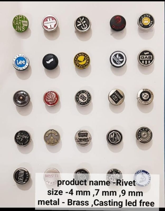Designer Brass Jeans Button Rivet
