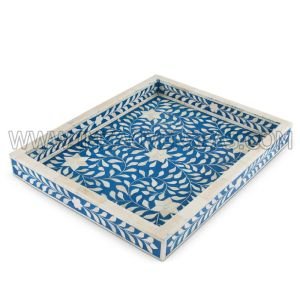 Square Bone Inlay Serving Tray