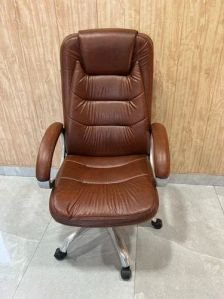 Brown Pu Leather Office Chair