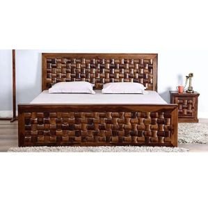 Fancy Wooden Double Bed With Storage