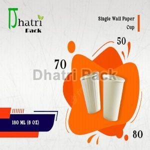 180 ml 6 OZ single white paper cup