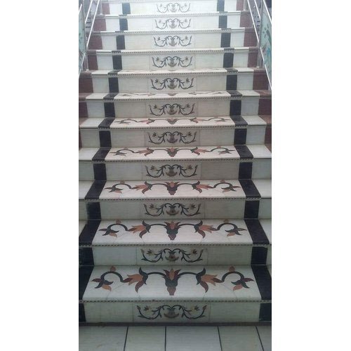 Marble Inlay Staircase, Material : Marble, Thickness : 15-20 mm