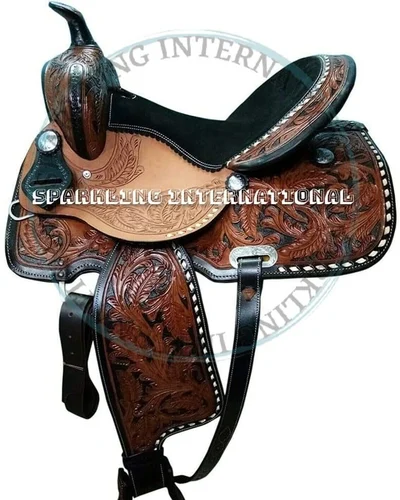 Brown Leather Western Racing Saddle