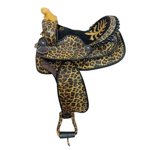 Yellow And Black Printed Leather Horse