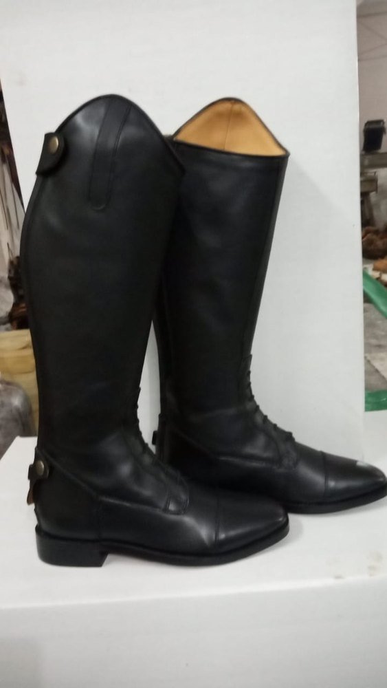 Men Black Horse Riding Boots