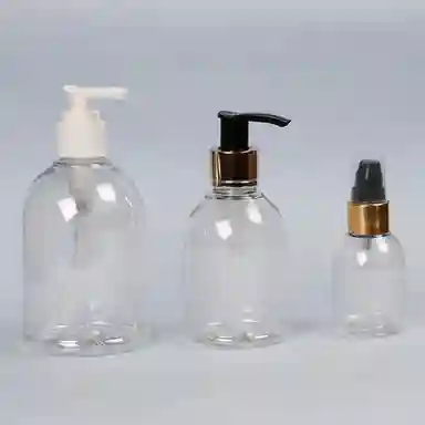 Transparent Pet Round Bottle With Soap Dispenser 200 Ml