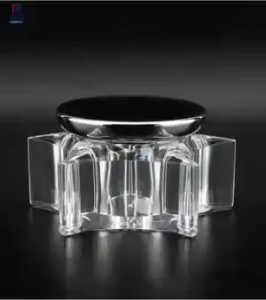 Transparent 30 Gm Pentagram Acrylic Cream Jar