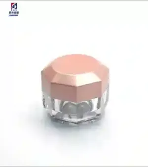 Transparent Octagonal Screw Cap Loose Powder Jar