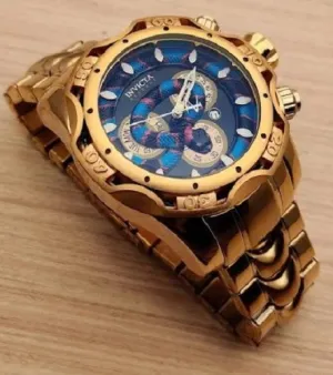 18 Inch Size Fashionable Golden Steel Material Round Men's Wrist Watch