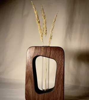 Wood and Glass Vase