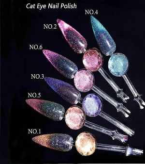 oxxi Wholesale 6 Colors Diamond Custom Bottle Cat Eyes Gel Nail Polish Nail Art Design Manicure Magnet Cat Eye Gel Polish
