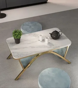 Iron Polished Stainless Steel Rectangle Table