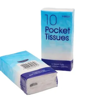 Wholesale price 10 Packet Tissue Original Wood Pulp Pocket Custom Logo Handkerchiefs Paper 3 Ply Tissue Paper