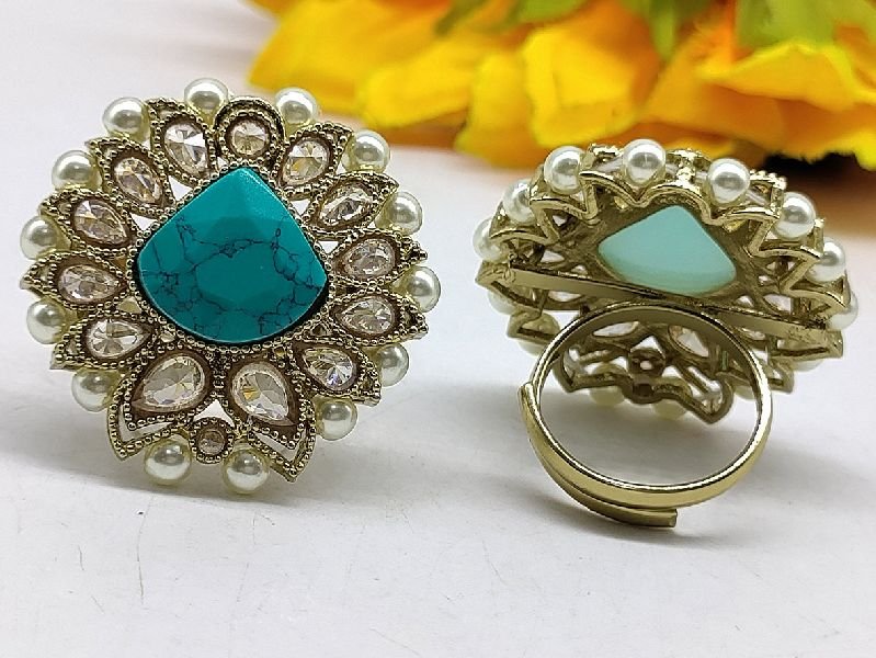 Adjustable Finger Ring, Setting Type: Pave Setting