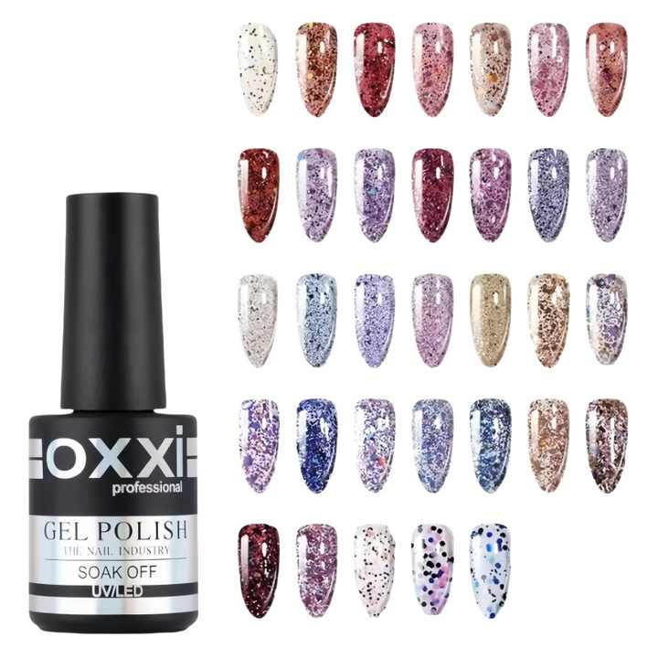 OXXI Brand 33 Color Profesional Art Nail Gel Polish Kit Popular Thick Painting Sequins Nails Polish UV Gel Poly Set