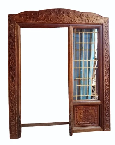 Teak wood sliding window frame