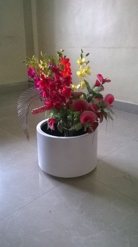 White Round FRP Planters