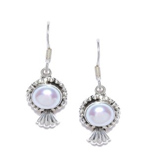 Beaded Silver Earrings