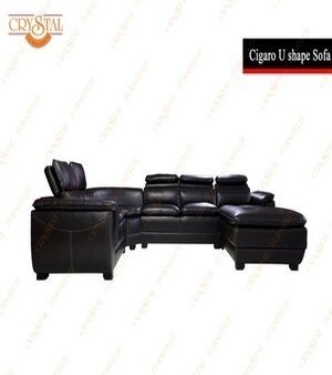 Black Cigaro U Shaped Sofa Set