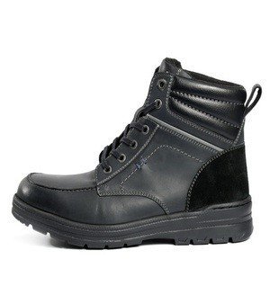 Black Mens Fur Leather Boot