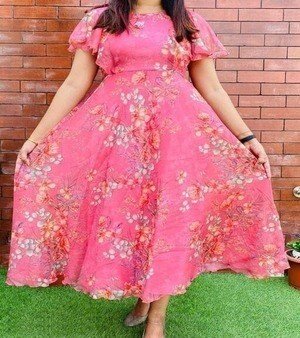 Designer Pink Frock Suit