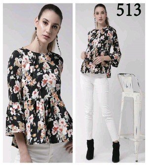 Black Colour Designer Top