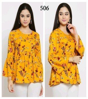 Yellow Colour Designer Top
