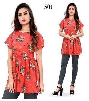 Red Colour Designer Top