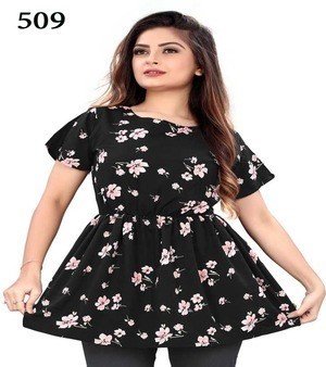 Girls Top Black Colour Design