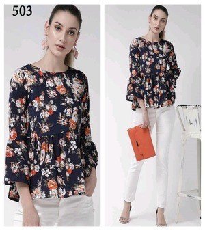 Girls Top Black Pattern Design