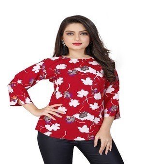 Red Colour Designer Girls Top