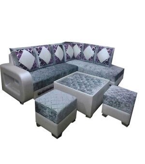 L Shaped Wooden Sofa Set