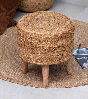 Braided Jute Ottoman