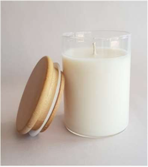 Glass Jar with wooden lid Candle