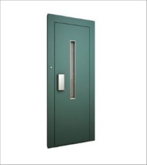 Green Elevator Swing Door, Material: Mild Steel