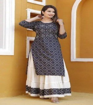 Cotton Printed Skirt Kurti