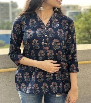 Cotton Designer Print Short Kurtis