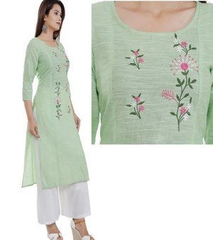 Rayon Embroidery Palazzo Suit